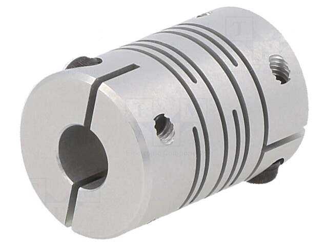 Koppeling; Ø: 16mm; Ø1: 16mm; Ø2: 6mm; aluminium Koppeling; Ø: 16mm; Ø1: 16mm; Ø2: 6mm; aluminium
